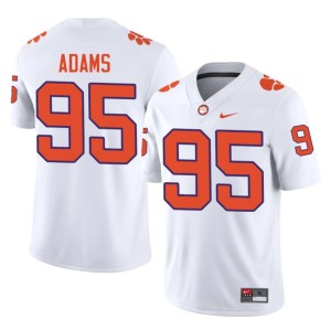 White Amare Adams Men's #95 College Football Replica CLEM Jersey 871576-642