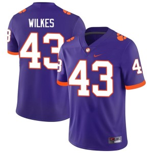 Purple Clemson University Men Stitched Billy Wilkes #43 College Football Jerseys 192197-540