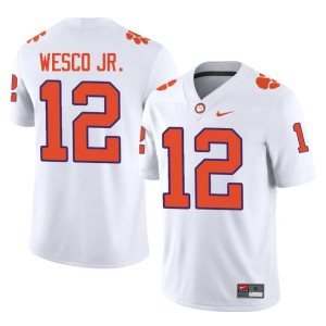 White Bryant Wesco Jr. Men #12 College Football Clemson National Championship Stitched Jersey 644012-285