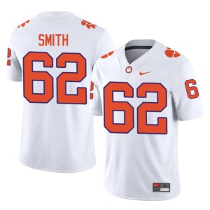 White Player Men #62 Bryce Smith College Football Clemson University Jersey 216326-654
