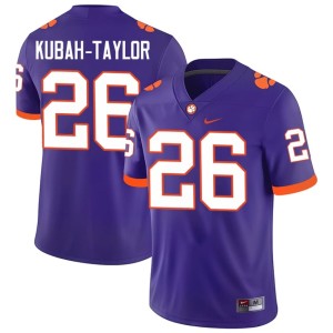 Purple C.J. Kubah-Taylor Clemson University Tigers Embroidery Men #26 College Football Jersey 162711-897