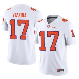 White Men Christopher Vizzina Clemson University Tigers #17 College Football Embroidery Jerseys 395690-693
