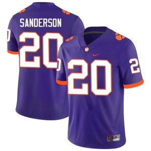 Purple Replica Mens #20 Clark Sanderson College Football Tiger Town Jerseys 318216-654
