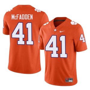 Orange College Football Mens Player Connor McFadden Clemson University Tigers #41 Jerseys 602365-668