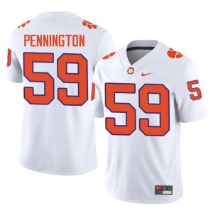 White Mens #59 2026-27 College Football CLEM Dietrick Pennington Jersey 740217-930