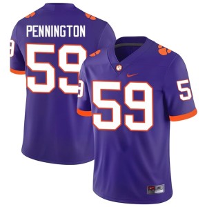 Purple College Football Game Tigers Dietrick Pennington #59 Men Jerseys 554827-547