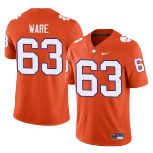 Orange Easton Ware #63 High School Men's CLEM College Football Jersey 777253-952