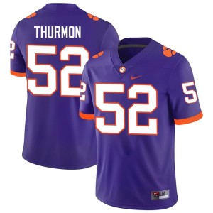 Purple College Football Men's #52 Clemson University Tigers Elyjah Thurmon Player Jerseys 466520-843