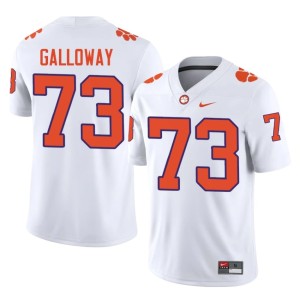 White CLEM Mens Hayes Galloway Player College Football #73 Jersey 501831-330