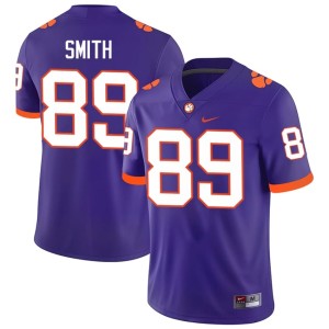 Purple #89 College Football Jack Smith Men Clemson University Embroidery Jerseys 895115-753