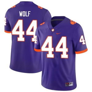 Purple #44 Player College Football Men Tigers Jack Wolf Jersey 598835-337