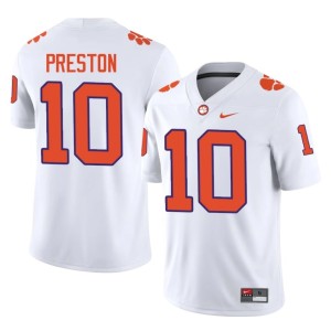 White Clemson National Championship Men's College Football #10 Juju Preston Game Jerseys 574221-723