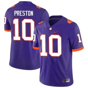 Purple Replica Men College Football Tiger Town #10 Juju Preston Jerseys 507158-117