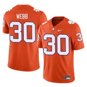 Orange Men's College Football Clemson Kylen Webb Player #30 Jersey 323452-182