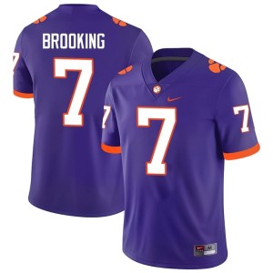 Purple Game Clemson University Tigers College Football Mens Logan Brooking #7 Jersey 128714-620