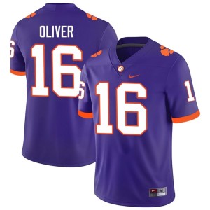 Purple Myles Oliver Tiger Town University #16 Men's College Football Jersey 379728-803