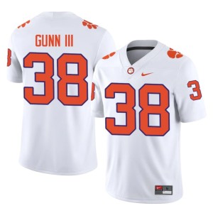 White Game College Football #38 Men's Robert Gunn III Clemson National Championship Jersey 483864-856