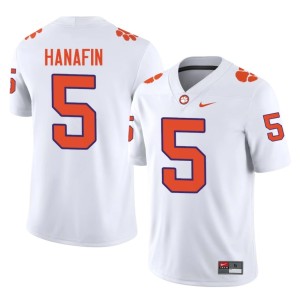 White CLEM #5 High School College Football Ronan Hanafin Men's Jerseys 750823-276