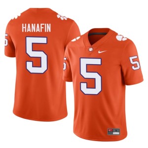 Orange College Football Embroidery Clemson Tigers #5 Ronan Hanafin Men Jersey 632050-733