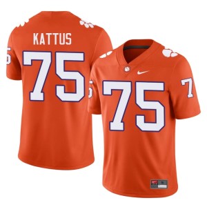 Orange Mens College Football 2026 #75 Tigers Tucker Kattus Jersey 850709-318