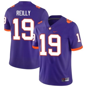 Purple Tiger Town Mens #19 Stitched Brayden Reilly College Football Jersey 782503-234