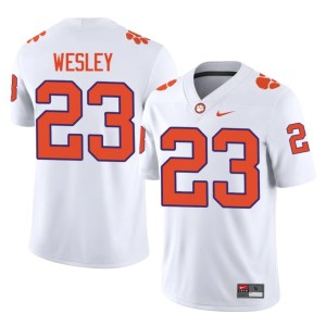 White College Football Clemson Tigers Mens #23 C.J. Wesley University Jersey 568622-555