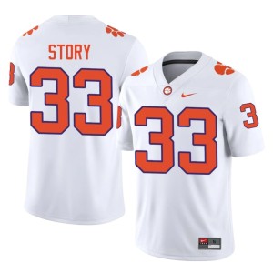 White Caden Story College Football High School Men's #33 Clemson National Championship Jerseys 798129-332