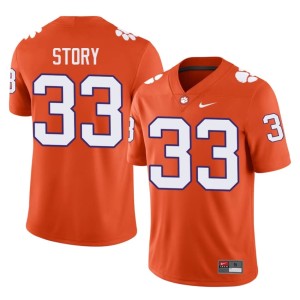 Orange #33 NCAA Mens CLEM College Football Caden Story Jersey 496344-538