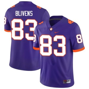 Purple #83 Men Stitched Cam Blivens Clemson National Championship College Football Jersey 849562-305