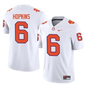 White CLEM #6 DeAndre Hopkins Mens Game College Football Jerseys 831343-459