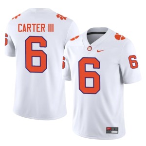 White Jerome Carter III #6 Men's NCAA Clemson University Tigers College Football Jersey 684704-639