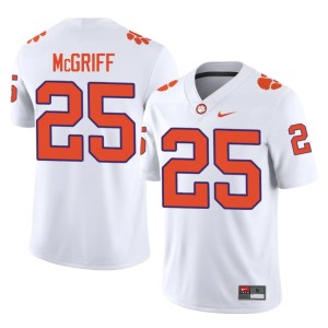 White #25 Men's Clemson National Championship Keil McGriff University College Football Jerseys 986119-467