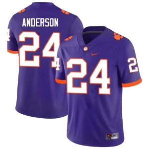 Purple CLEM Logan Anderson Mens College Football Official #24 Jersey 275620-316