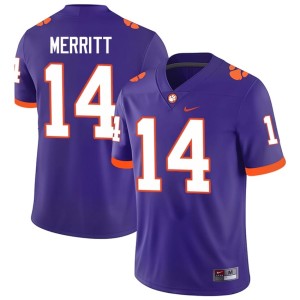 Purple #14 Men's College Football London Merritt Clemson National Championship Stitched Jerseys 941662-283