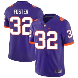 Purple NCAA #32 Tigers College Football Mens Michael Foster Jerseys 829811-107