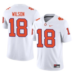 White #18 Tigers University Tayveon Wilson College Football Men's Jerseys 332192-572