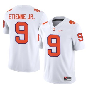 White Men's University #9 College Football Travis Etienne Jr. Clemson National Championship Jersey 954968-571