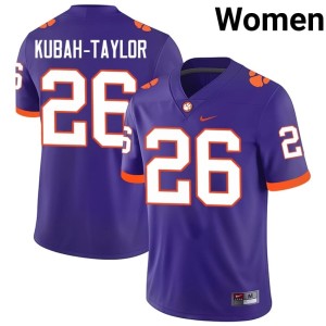 Purple Women NCAA Clemson University C.J. Kubah-Taylor College Football #26 Jerseys 758340-490