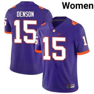 Purple #15 Women Chris Denson College Football Official Tigers Jersey 621235-942