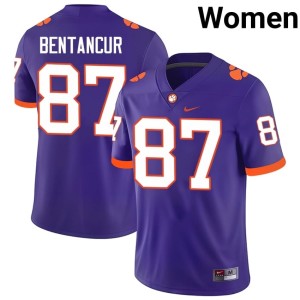 Purple #87 Womens Stitched College Football Christian Bentancur Clemson Jersey 696319-629