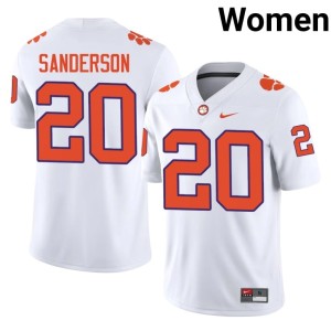 White Clemson College Football Limited #20 Clark Sanderson Women's Jerseys 178337-804