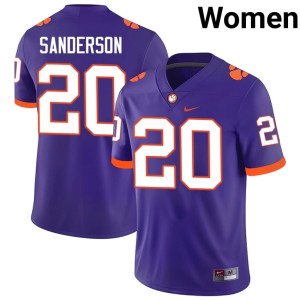 Purple Women's Clark Sanderson Clemson National Championship College Football #20 2026 Jersey 722098-451