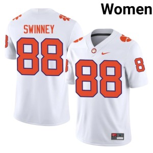 White 2026 College Football Clay Swinney #88 Clemson University Womens Jerseys 964563-700