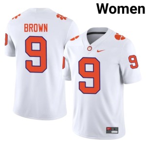 White Clemson Women's Colson Brown College Football #9 Limited Jerseys 978012-498