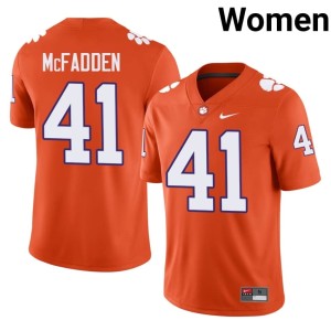 Orange #41 Womens Connor McFadden College Football Game Tigers Jersey 846467-262