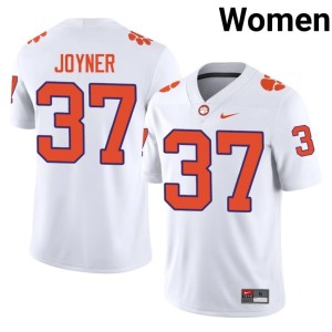 White Womens College Football Replica Clemson University Tigers Davion Joyner #37 Jerseys 609723-773