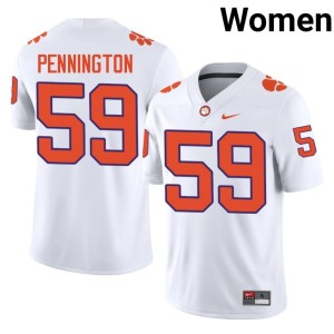White College Football Limited Women's #59 Dietrick Pennington Clemson University Jerseys 100310-860