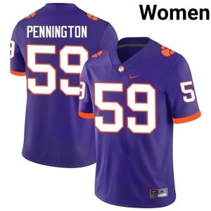 Purple College Football Women's Dietrick Pennington Tigers #59 High School Jersey 849281-150