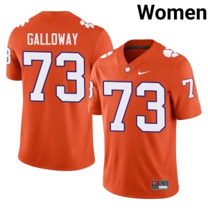 Orange College Football Clemson Tigers Game Womens #73 Hayes Galloway Jerseys 184755-430