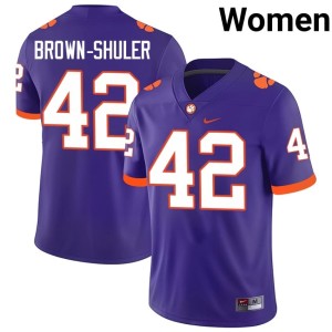 Purple Clemson National Championship Women College Football Hevin Brown-Shuler #42 Stitched Jersey 786074-871
